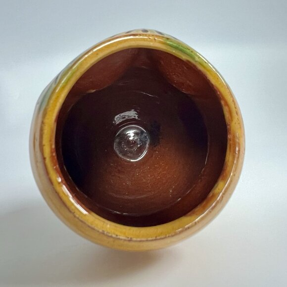 MCM Owl Vase Handmade Stoneware Folk Art Cottagecore Glazed 5" Home Decor - Picture 6 of 9